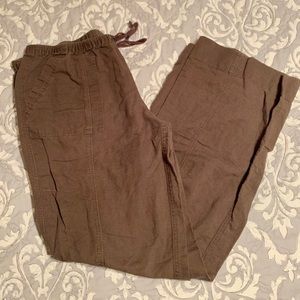 NY&C tie-waist linen blend pants